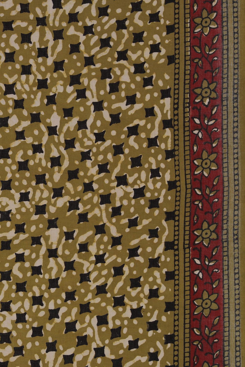 Image of Red Bagru Cotton saree